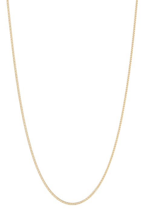 14K White Gold Thin Snake Chain Necklace