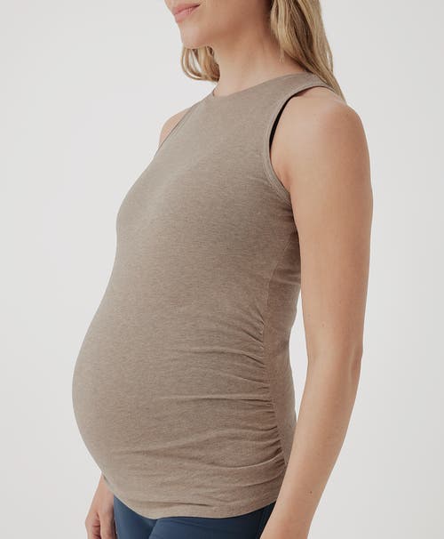 Pact Organic Maternity Everyday Tank In Stucco Heather