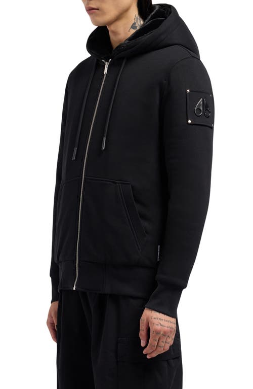 Moose Knuckles Classic Bunny Fleece Jacket With Removable Faux Fur Lining In Black