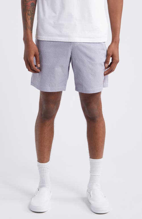 RVCA Exotica Stripe Recycled Polyester Blend Shorts Mazarine Blue at Nordstrom,