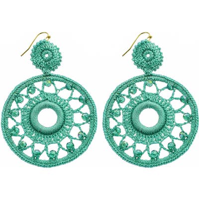 Panacea Crochet Circle Drop Earrings