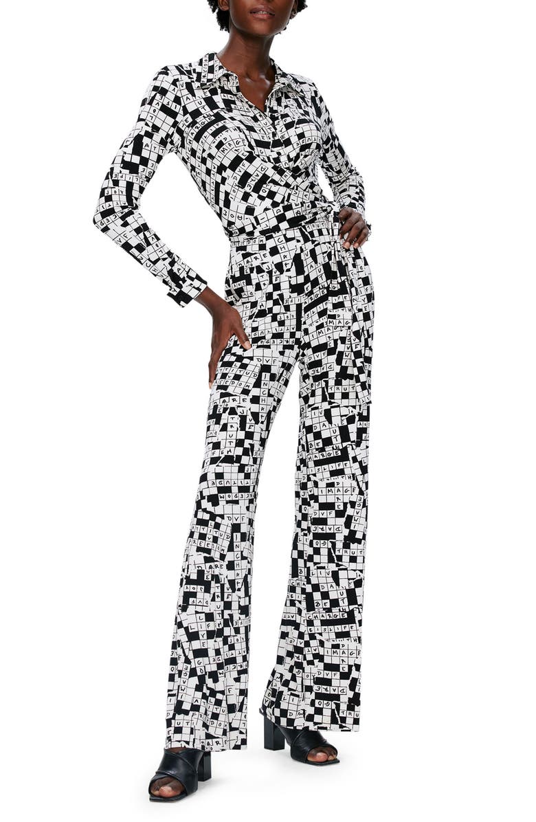 Diane von Furstenberg Michele Crossword Puzzle Print Long Sleeve Diane von Furstenberg Michele Crossword Puzzle Print Long Sleeve