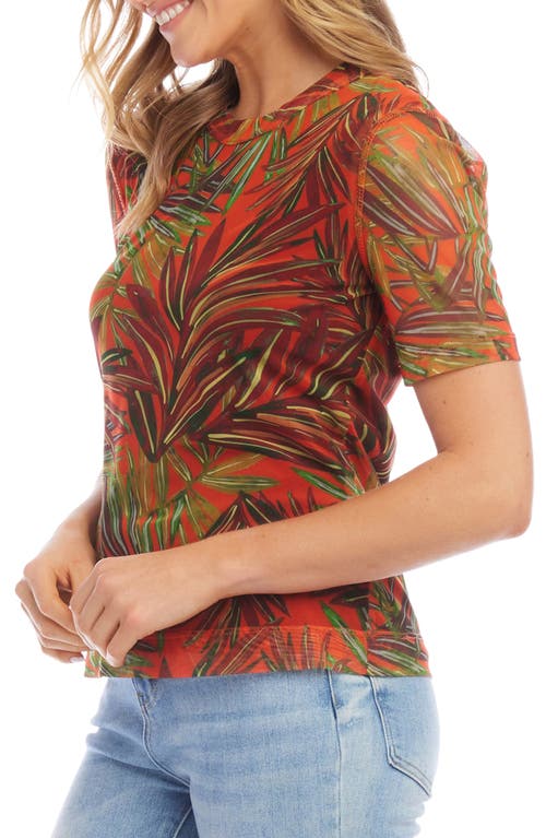 Shop Karen Kane Palm Print Sheer Mesh Top