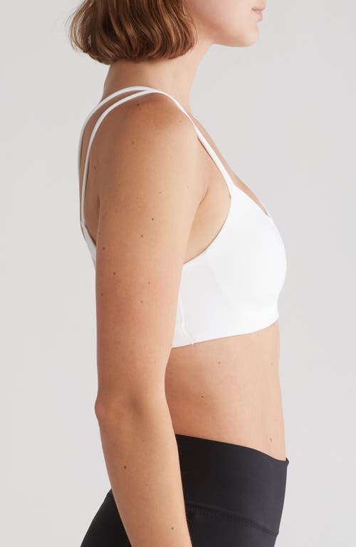 Nike Zenvy Strappy Sports Bra In White/pcg3c