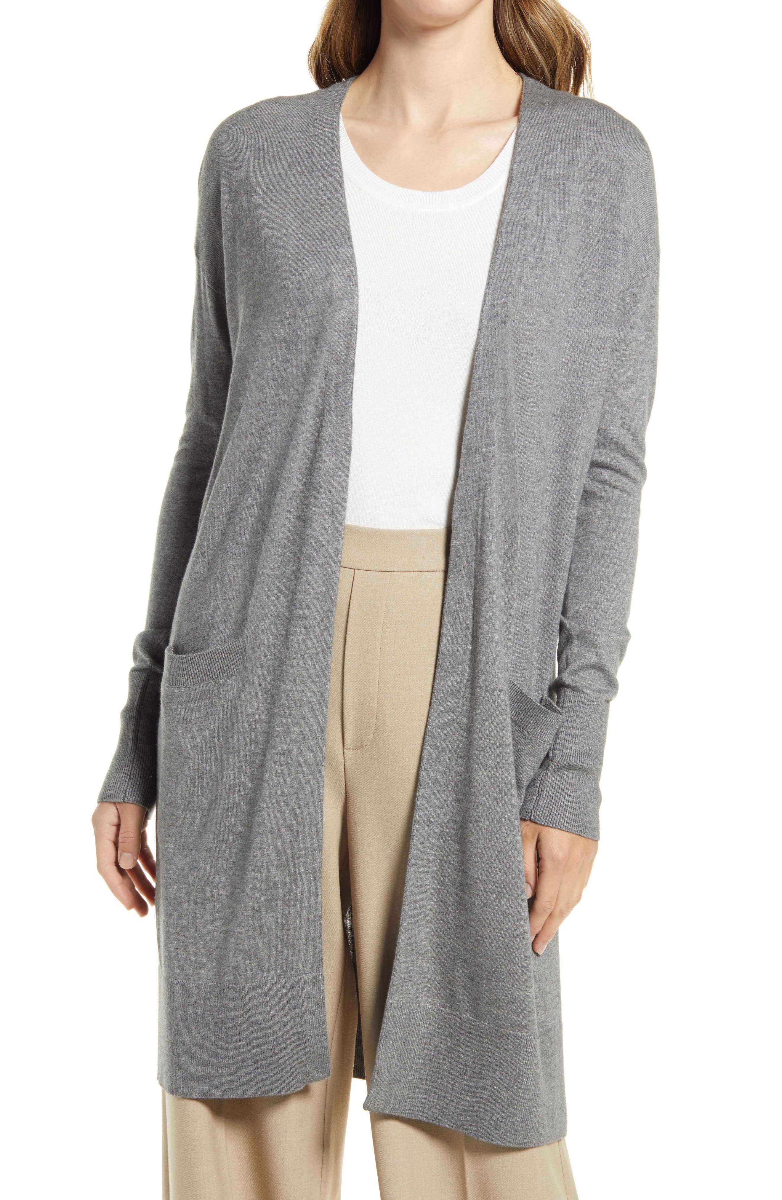 long grey cardigan women