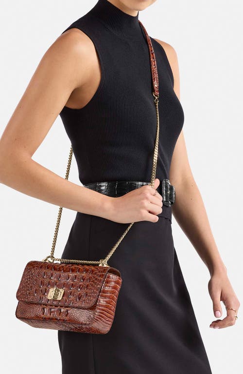 BRAHMIN BRAHMIN ROSA CROC EMBOSSED LEATHER CONVERTIBLE CROSSBODY BAG 