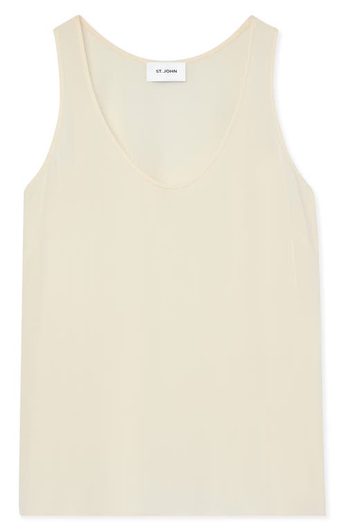 Shop St John St. John Collection Silk Crêpe De Chine Tank In Ecru