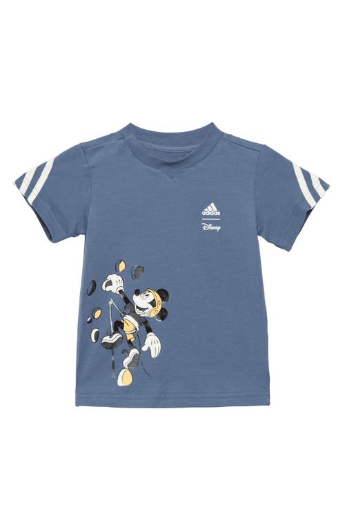 Shop Adidas Originals Adidas X Disney Mickey Mouse Cotton T-shirt In Preloved Ink/white/spark