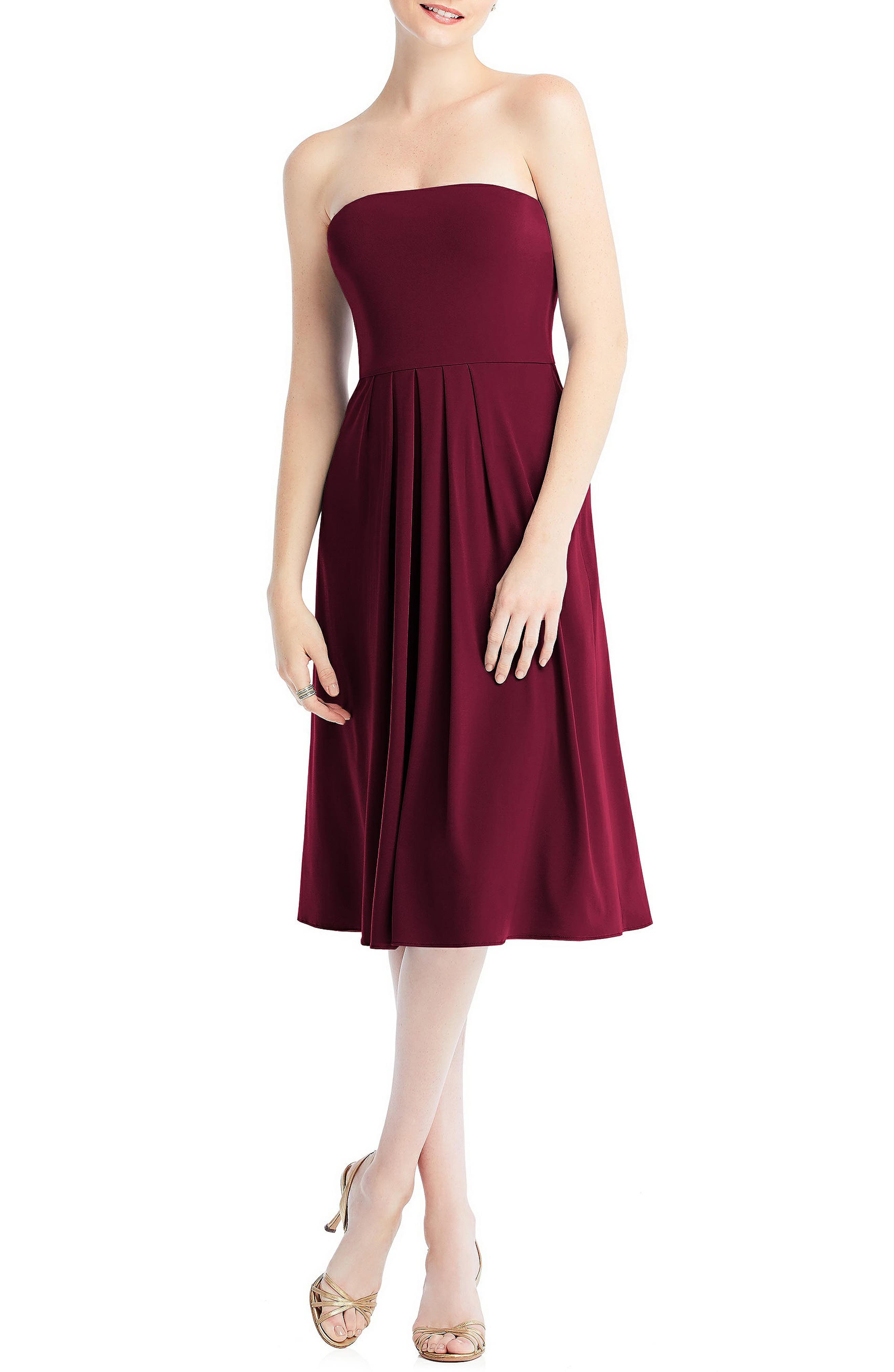 Dessy Collection Multi-way Loop Fit & Flare Dress In Cabernet At Nordstrom, Size Medium