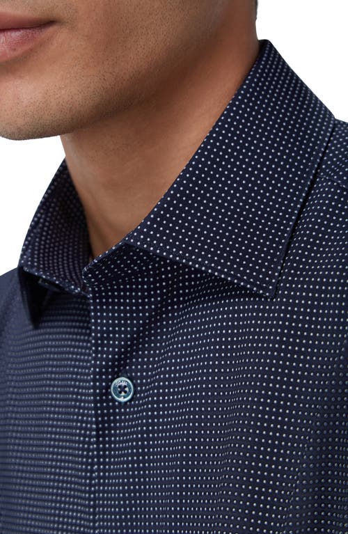 Shop Bugatchi James Ooohcotton® Geometric Print Button-up Shirt In Navy