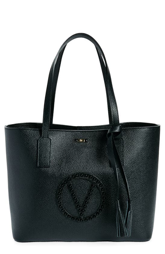 Valentino By Mario Valentino Soho Rock Leather Tote Bag In Black