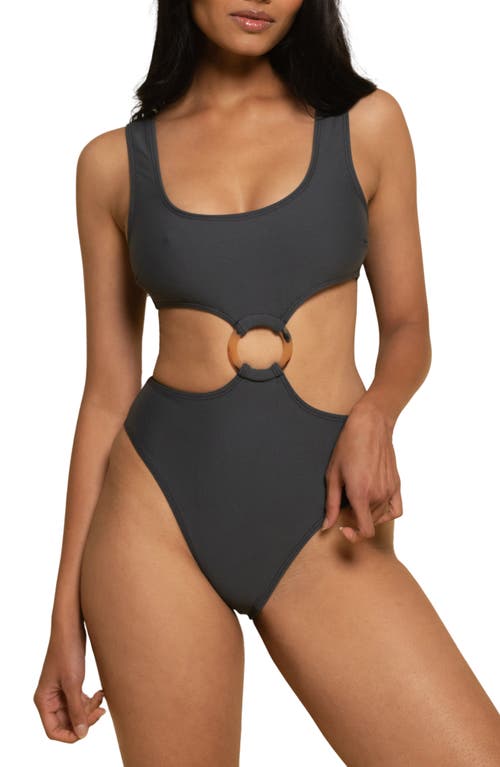 MONTCE Ky Cutout One-Piece Swimsuit in Charcoal 