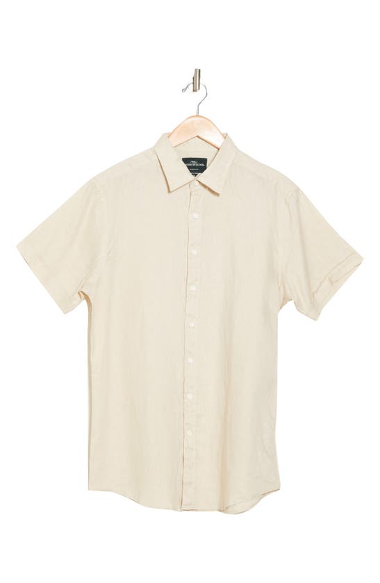 Rodd & Gunn Grey Lynn Linen Short Sleeve Button-up Shirt In Bone
