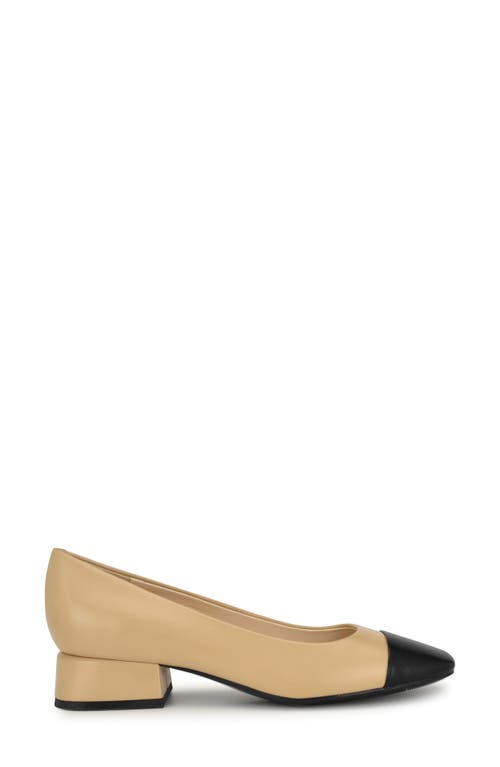Shop Nine West Sophe Cap Toe Pump In Light Natural