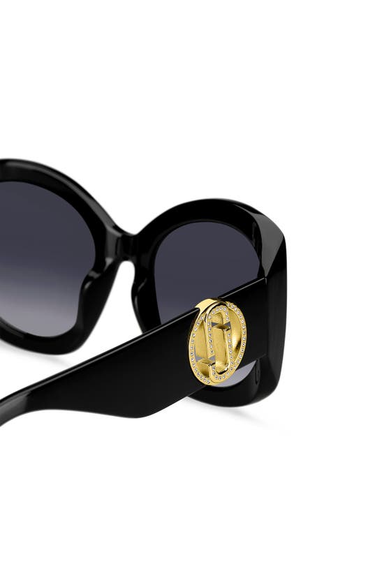 Shop Marc Jacobs 56mm Gradient Rectangular Sunglasses In Black Gold/ Grey Shaded
