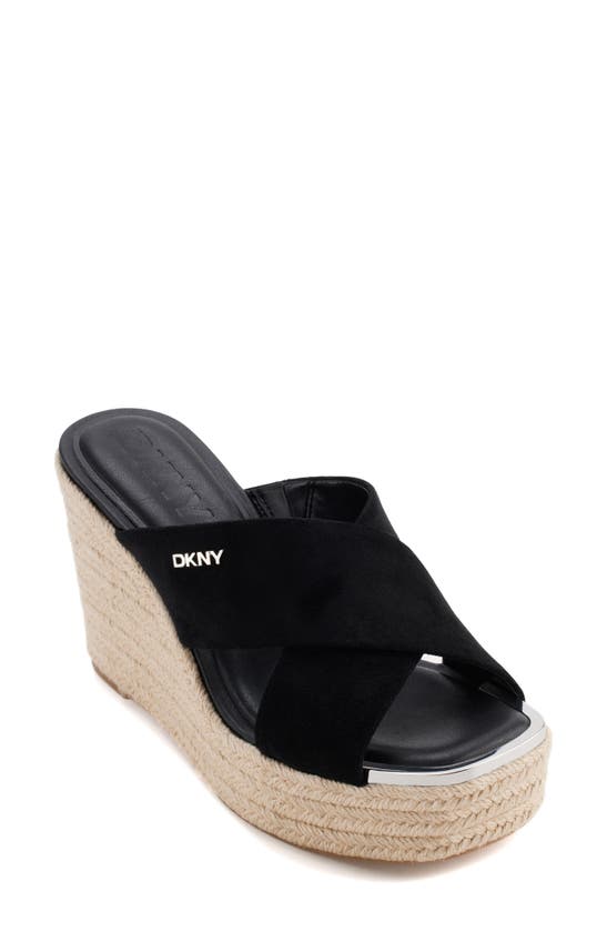 Shop Dkny Maryn Platform Slide Sandal In Black