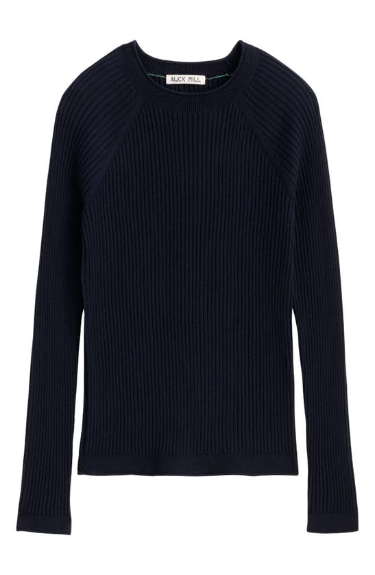 Shop Alex Mill Josie Rib Cotton & Cashmere Sweater In Navy