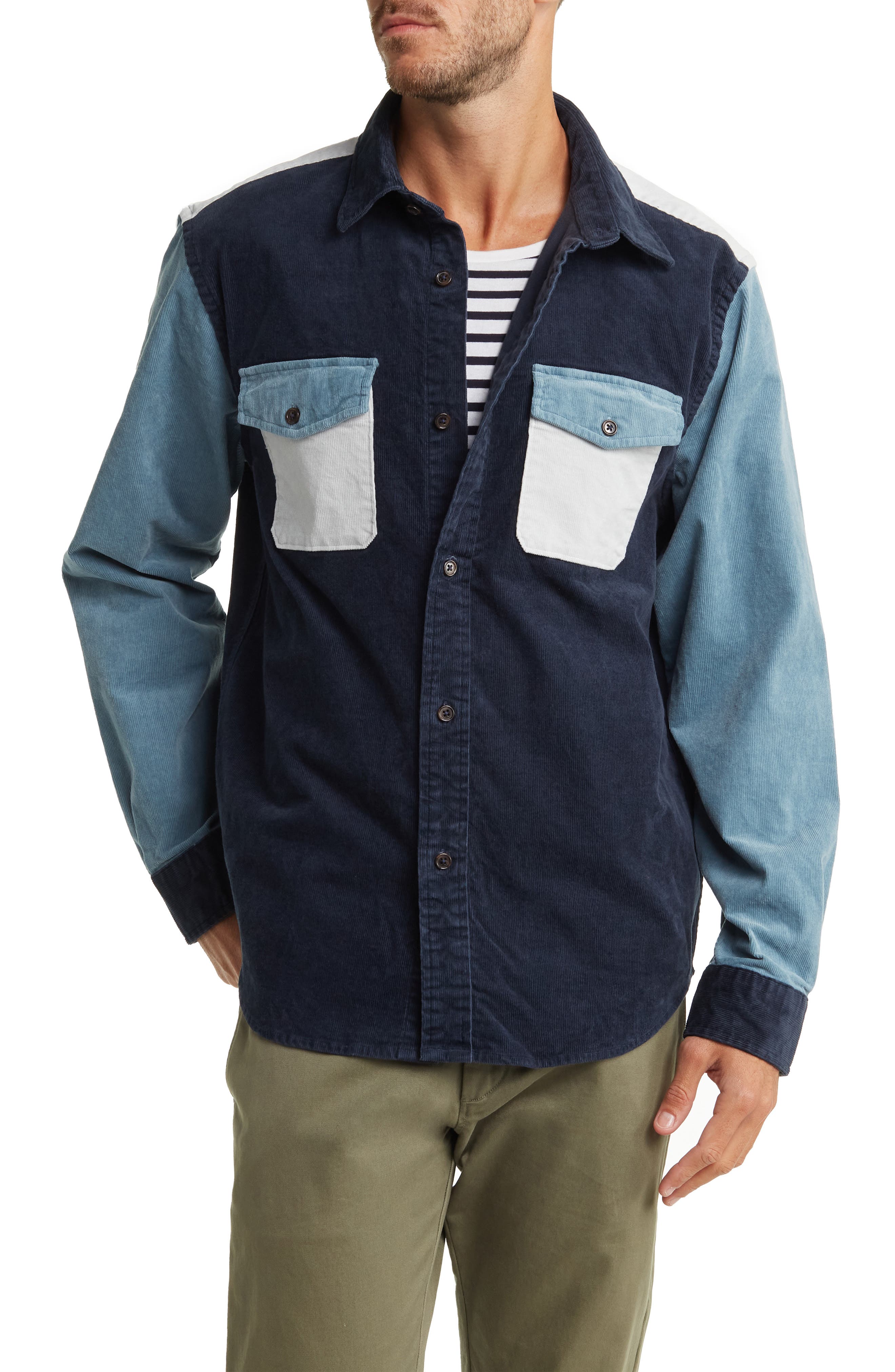 Brooks Brothers Corduroy Colorblock Shacket Nordstromrack