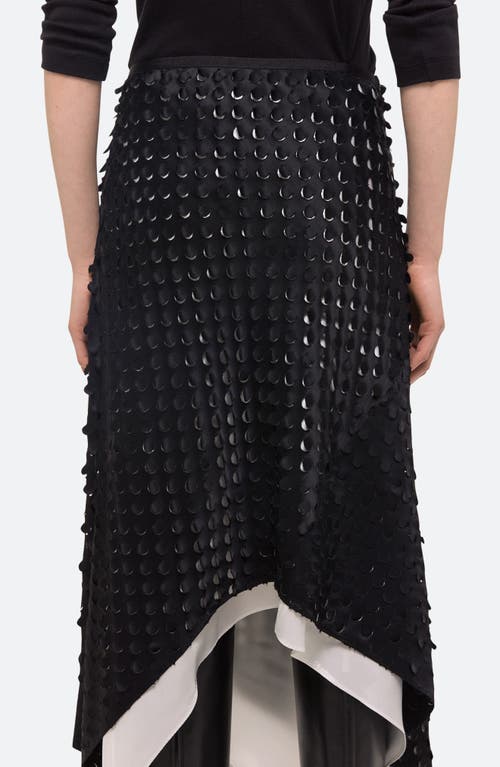 Shop Helmut Lang Asymmetric Flutter Dot Skirt In Gradient Hp Black