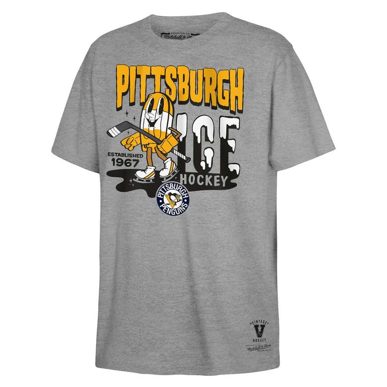 Shop Mitchell & Ness Youth  Gray Pittsburgh Penguins Popsicle T-shirt