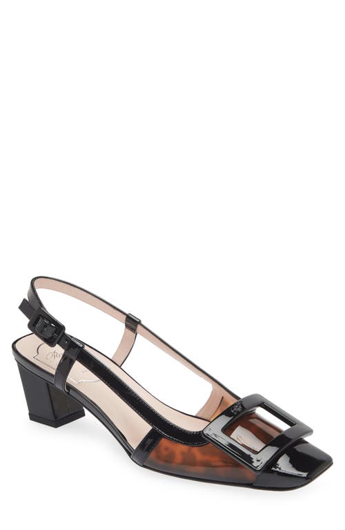 Shop Roger Vivier Belle Vivier Slingback Pump In Marrone Scuro/nero