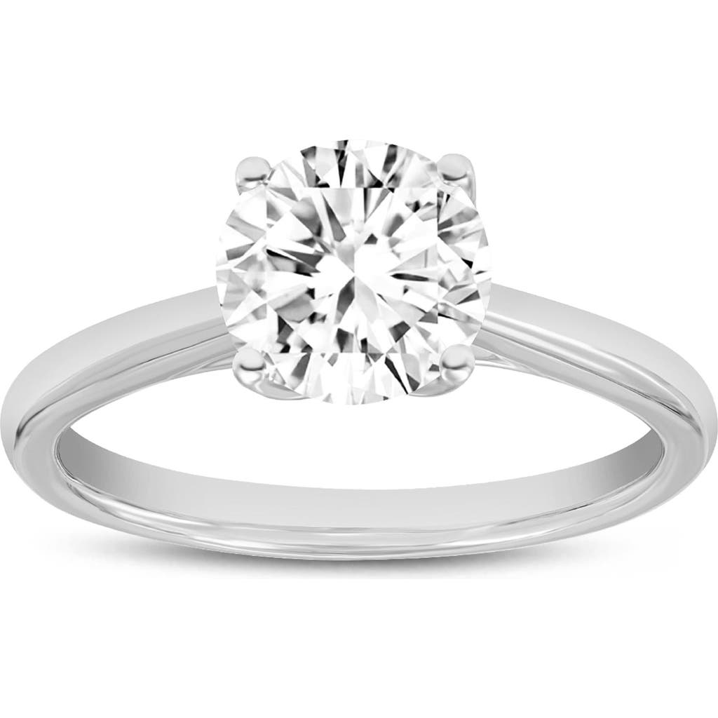 Asany Love Grown Collection 14k White Gold Round Cut Lab Grown Diamond Hidden Halo Engagement Ring In 14k White Gold