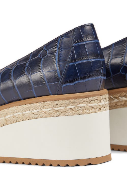 Lk Bennett Carrie Wedge Loafer In Navy
