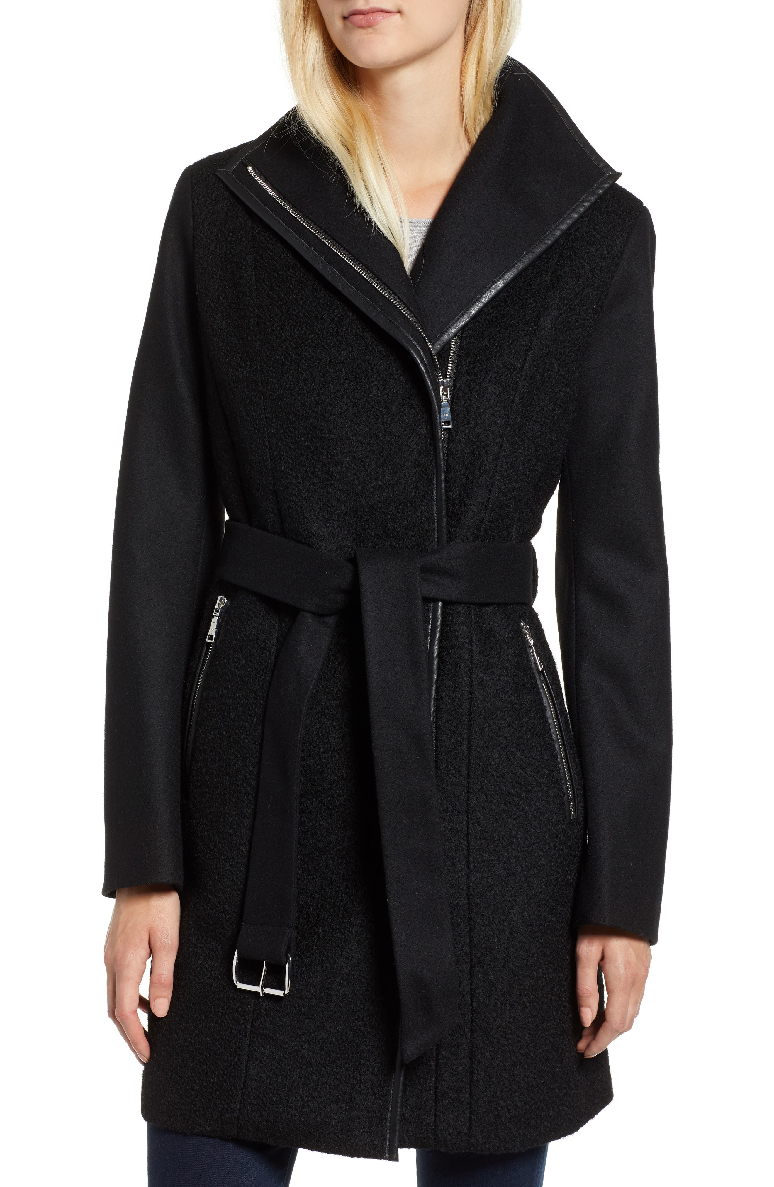 tahari boiled wool coat
