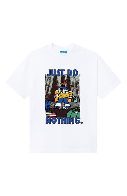 Market Just Do Nothing Cotton Graphic T-shirt In White