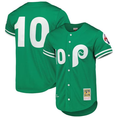 Oakland Athletics Mitchell & Ness Cooperstown Collection Mesh Wordmark  V-Neck Jersey - Green