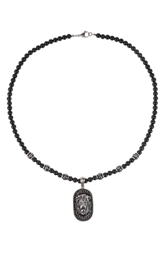 Eye Candy Los Angeles Lion's Den Pendant Necklace In Black