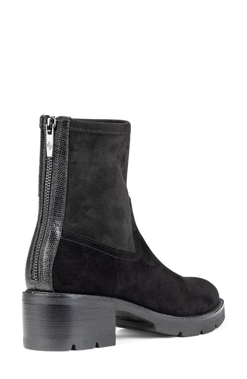 Shop Donald Pliner Snakeskin Embossed Trim Boot In Black