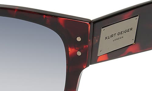 Kurt Geiger London 52mm Square Sunglasses In Havana/smoke Gradient