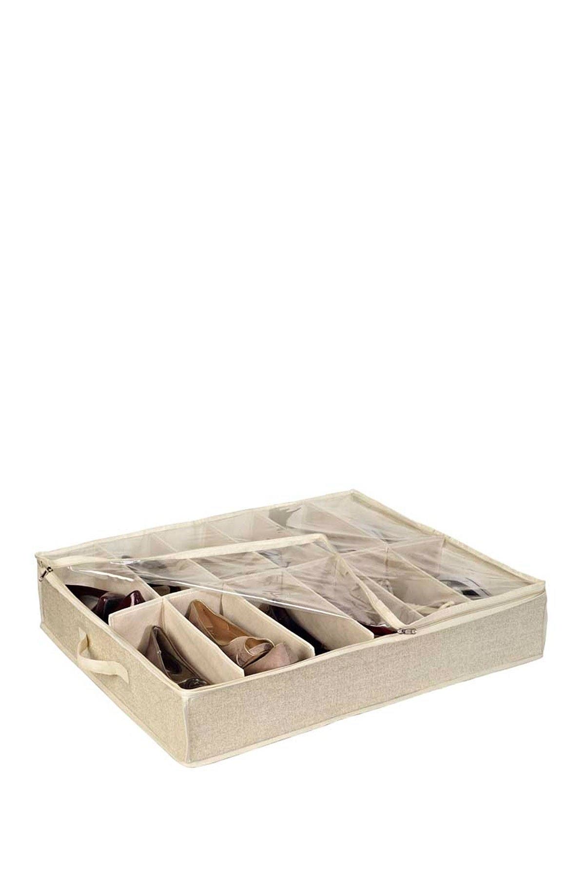 under bed shoe storage with wheels on Kennedy International Inc Burlap 12 Pair Under The Bed Shoe Organizer Nordstrom Rack