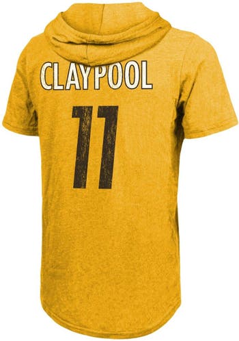 Majestic Threads Men's Majestic Threads Chase Claypool Gold Pittsburgh  Steelers Player Name & Number Tri-Blend Hoodie T-Shirt
