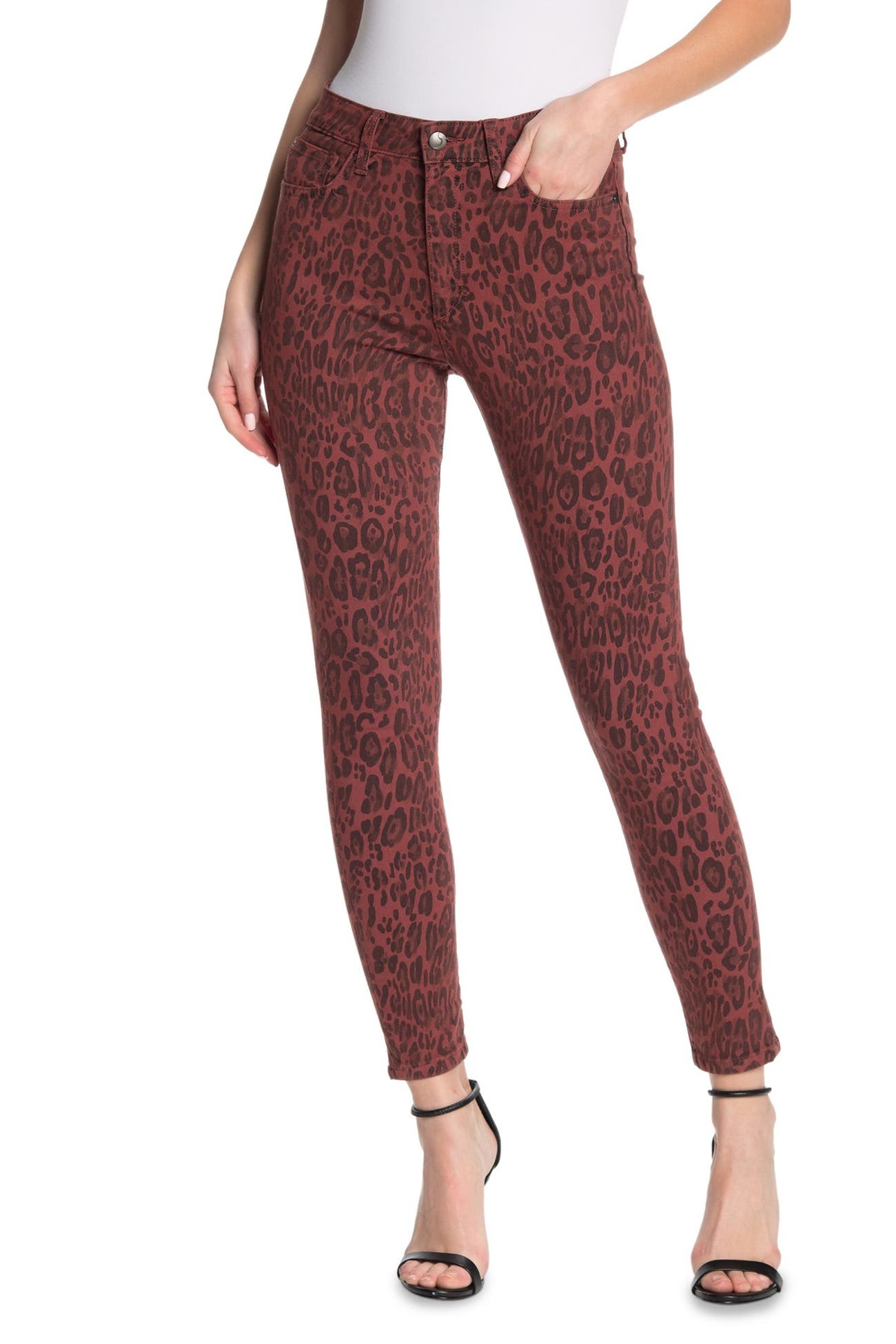 Joe's Jeans The Charlie Leopard Print Ankle Crop Skinny Jeans