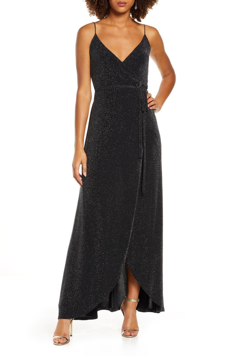 Celestial black and silver wrap maxi dress lulus hot sale