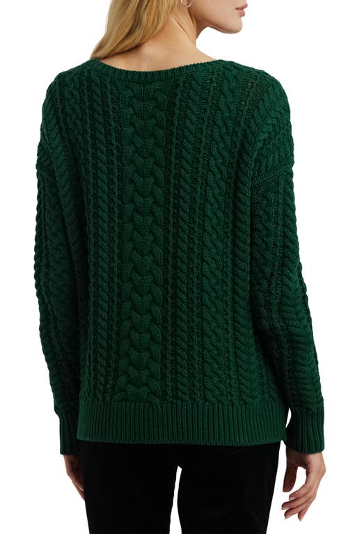 RALPH LAUREN LAUREN RALPH LAUREN CABLE STITCH COTTON BLEND SWEATER