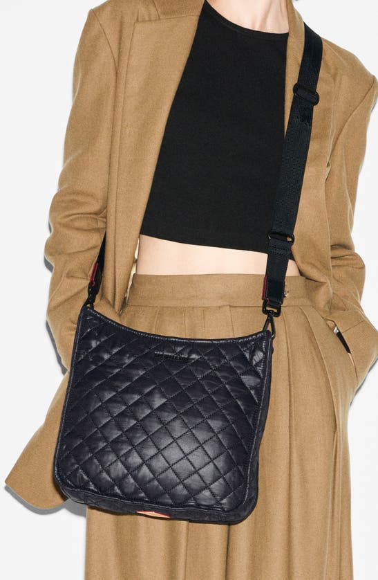 Shop Mz Wallace Box Quilted Nylon Crossbody Bag In Black