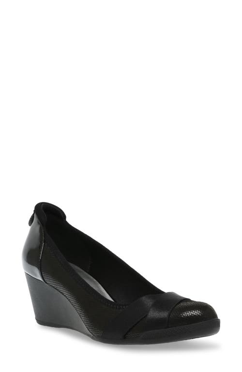Timeout Wedge Pump in Black Fabric