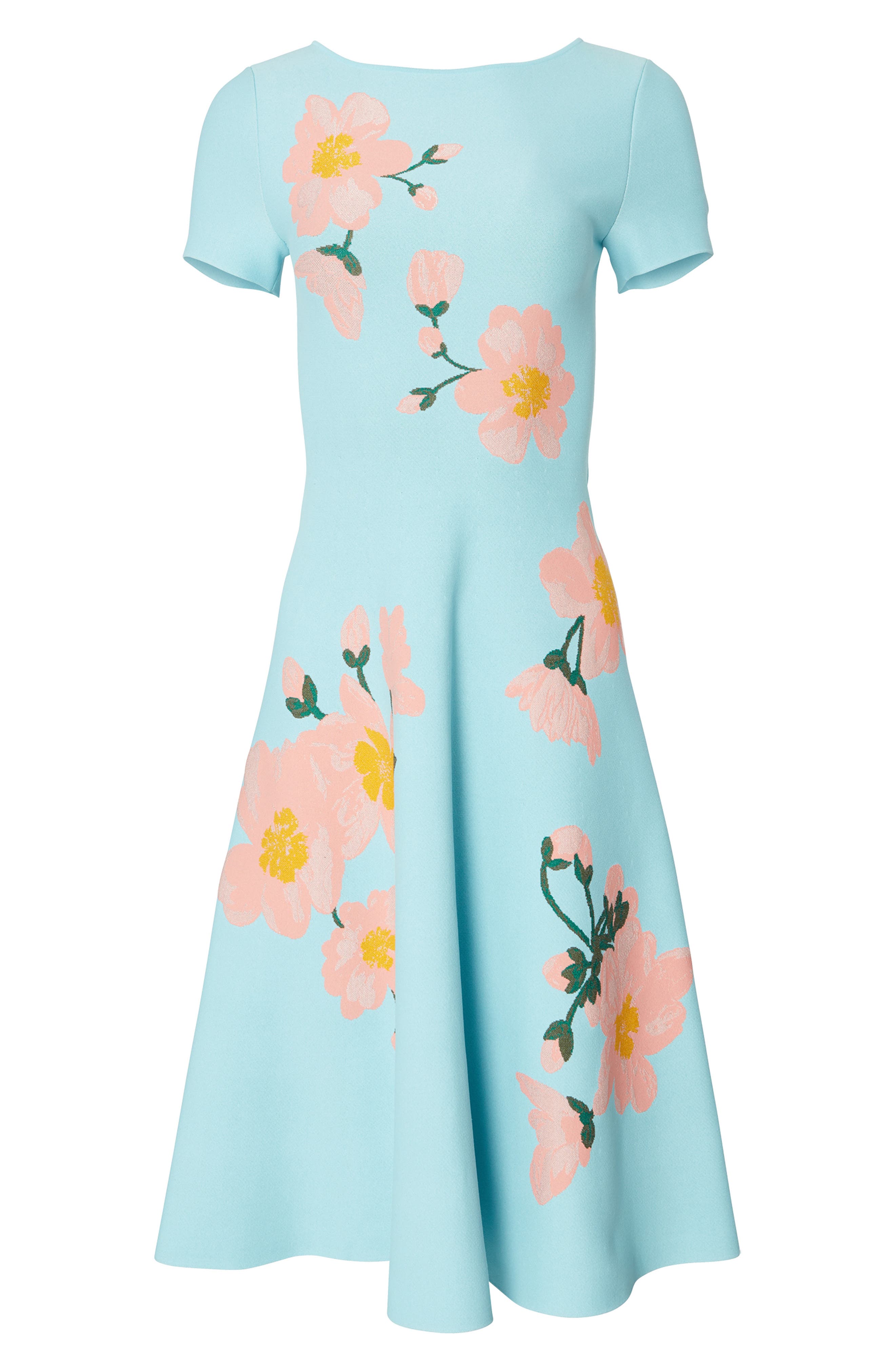 sachin and babi light blue dress Carolina Herrera Fall 26 by Creative Director @WesGordon Look 23  @with.iasmin Short sleeve button down dress in ceramic good girl shoe print  crepe Show direction, design and production @bureaubetak Film direction and