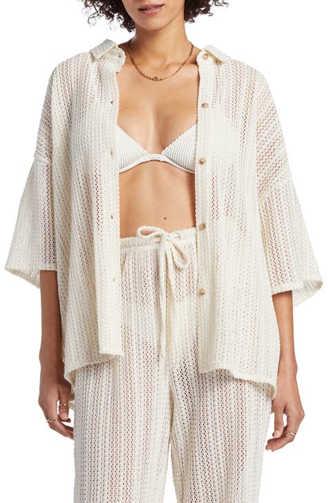 Largo Sheer Open Knit Cover-Up Shirt