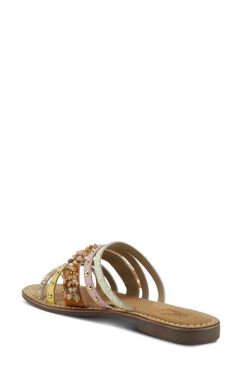 Azura By Spring Step Mineral Slide Sandal In Yellow Multi
