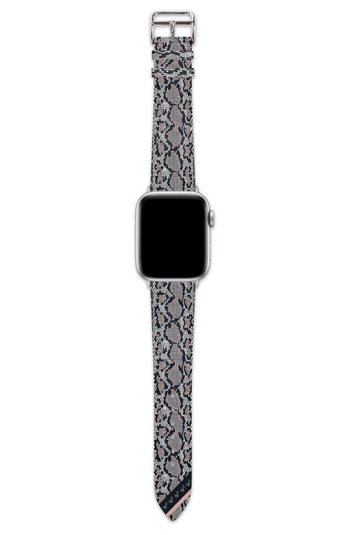 Shop Wristpop Jimmy Snakeskin Print Faux Leather Apple Watch® Watchband In Pink/black