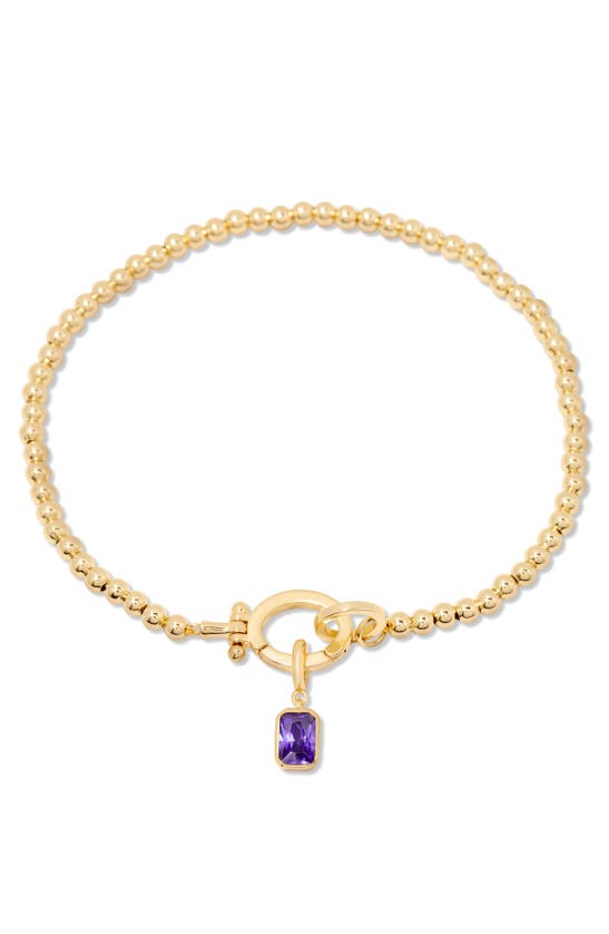 Shop Brook & York Mackenzie Birthstone Bracelet In Gold - February