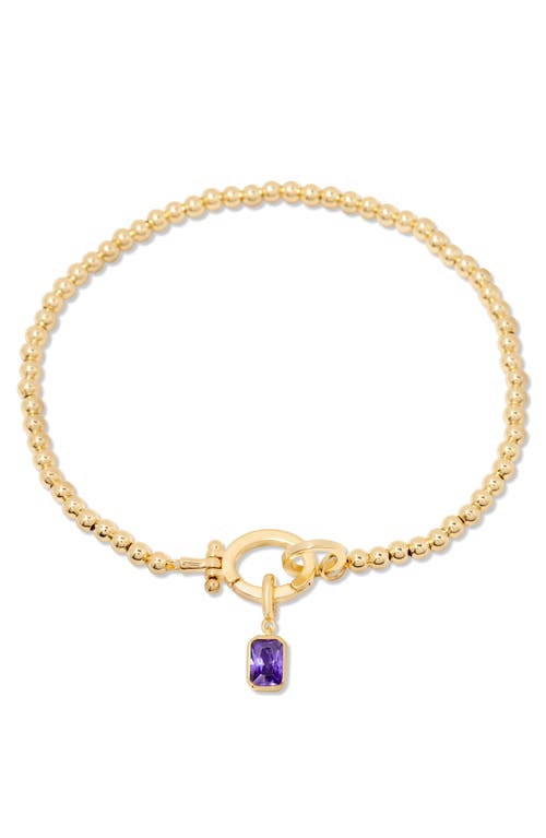 Mackenzie Birthstone Bracelet in Gold - February
