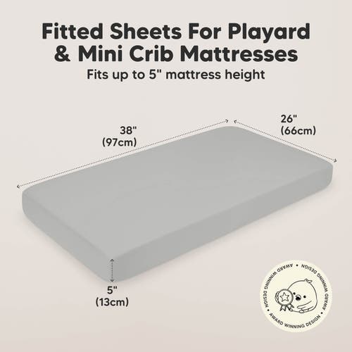 Keababies Soothe Fitted Mini Crib Sheet In Steel