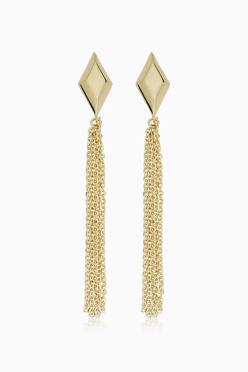 Shop Oradina 14k Yellow Gold Crown Jewel Drop Earrings