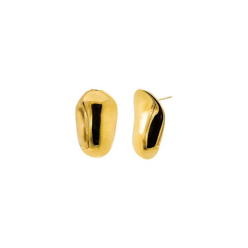 Shop Adina Eden By  Solid Pebble Stud Earring In Gold