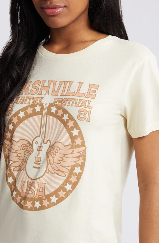 Shop Golden Hour Nashville Cotton Graphic T-shirt In Beige
